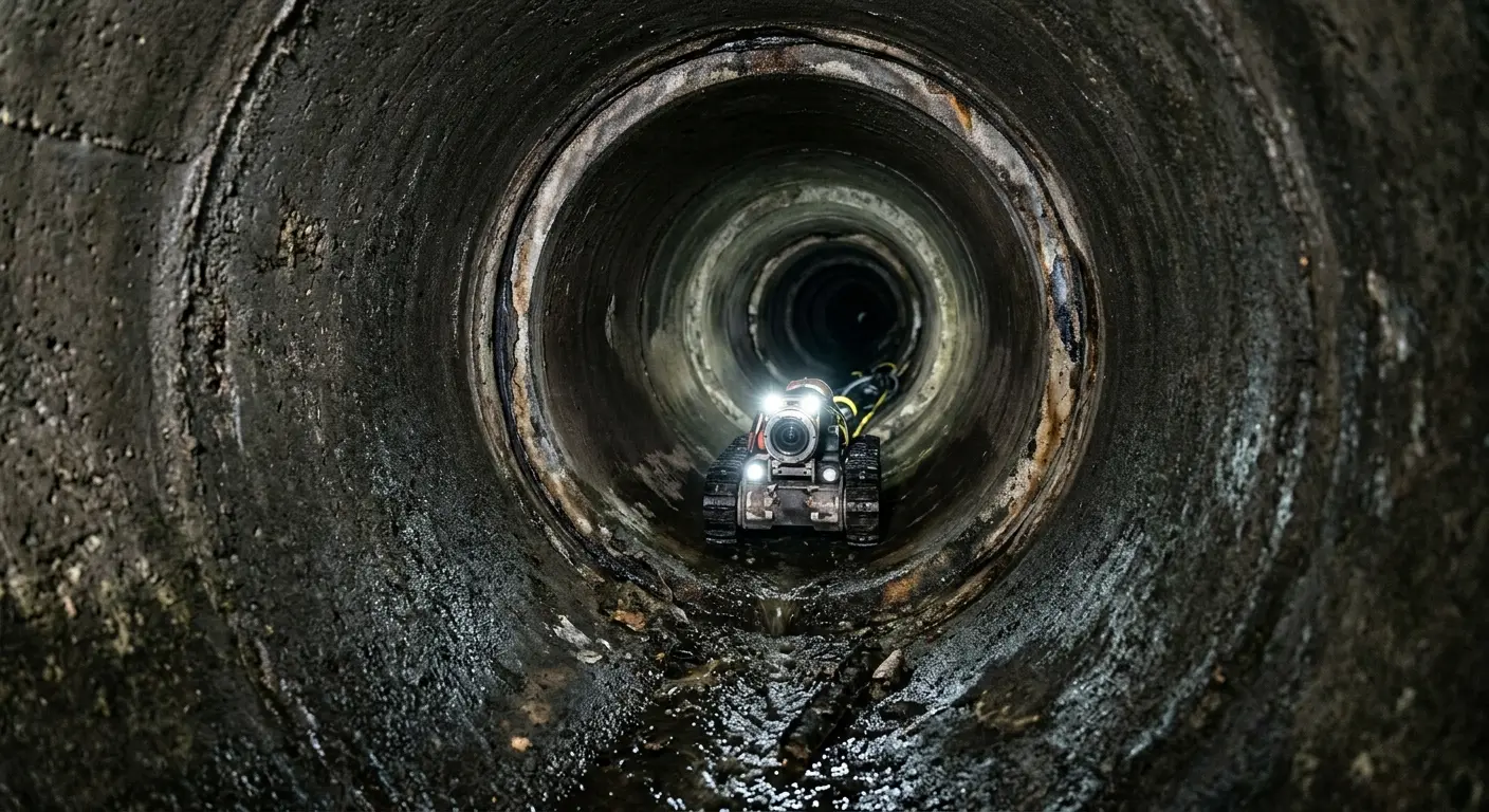 Robotic sewer camera inspecting pipe interior for Sewer Line Repair in Berwyn
